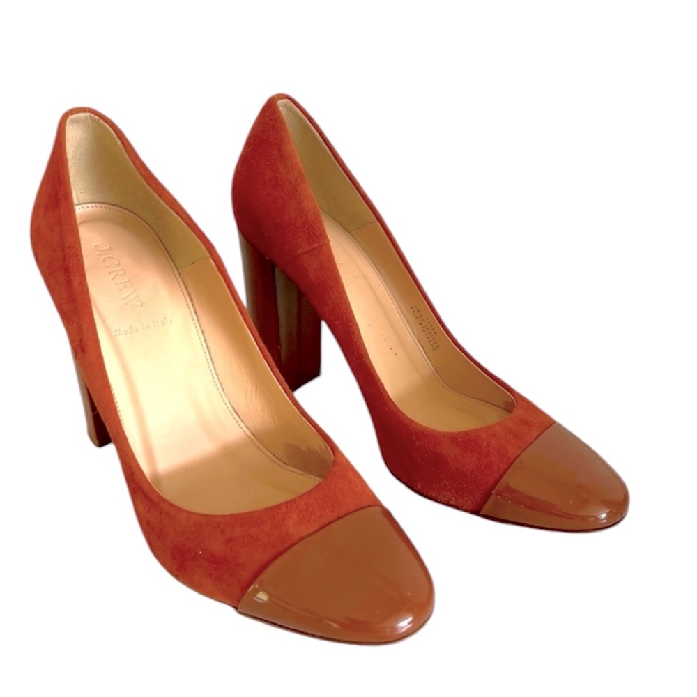 J Crew Made in Italy Suede Round Toe Heels